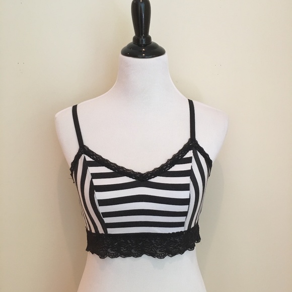black and white striped bralette